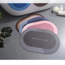 Tapete Oval Secagem Rápida Antiderrapante