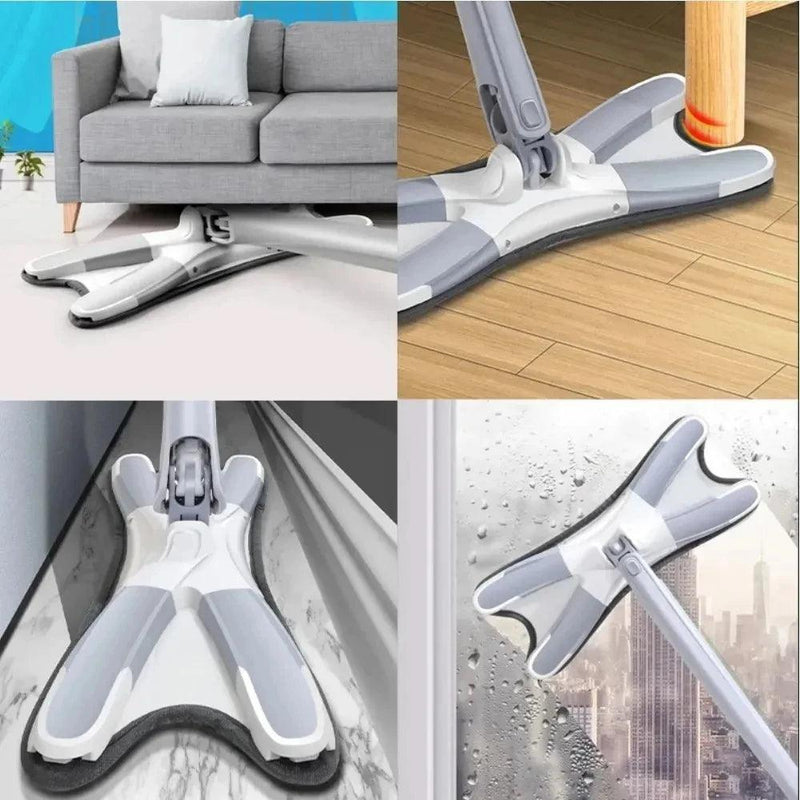 Esfregão Giratório Lava E Seca Torção Microfibra Multiuso Limpeza de Piso Cozinha Limpa Rodo Mágico 360° - Falacomigo.com