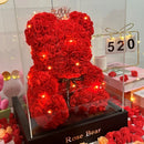 Urso de pelúcia com rosa eterna artificial, novidade de 2025, ideal para o Dia das M