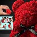 Urso de pelúcia com rosa eterna artificial, novidade de 2025, ideal para o Dia das M