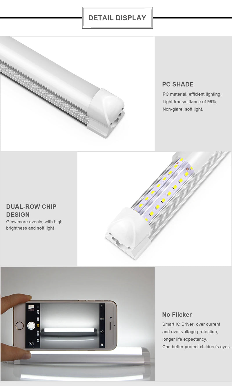 Tubo de luz LED de alumínio