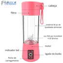 Mini Liquidificador Portátil Usb Juice Shake 6 Lâminas - Falacomigo.com